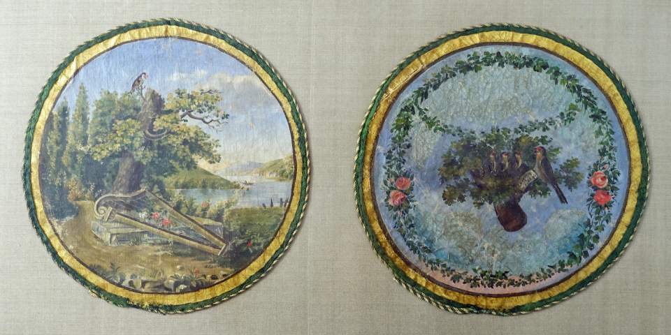 Medaillons aus der Fahne der «Singgesellschaft zum Antlitz, Distelsang», 1820-1825