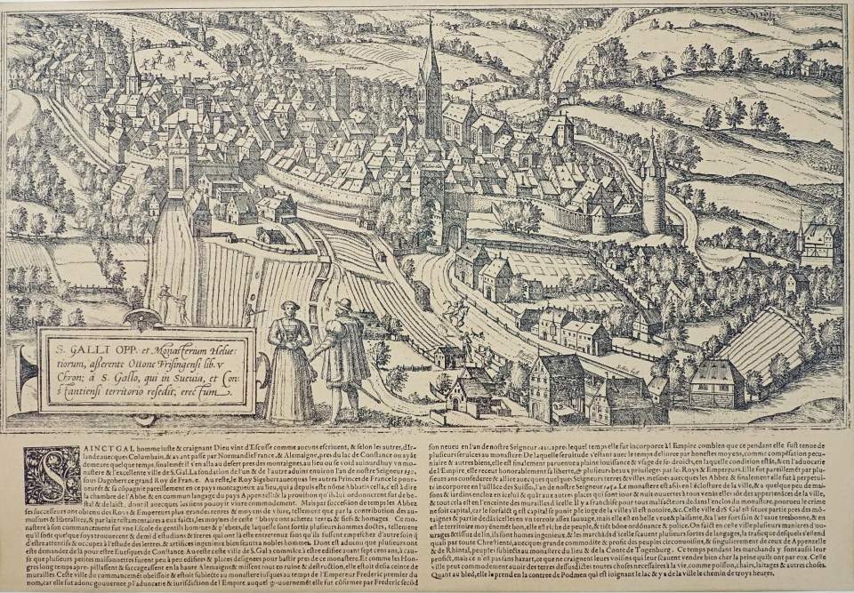 Panorama der Stadt St.Gallen von Westen, 1575