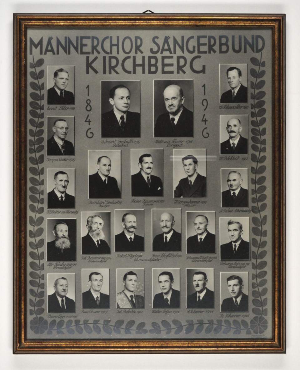 Erinnerungsstücke des Wegmachers Heinrich Baumann, Kirchberg SG - Gruppenfoto Männerchor