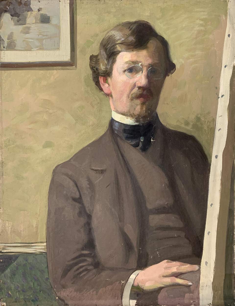 Selbstporträt Fritz Gilsi (1878-1961) vor der Staffelei