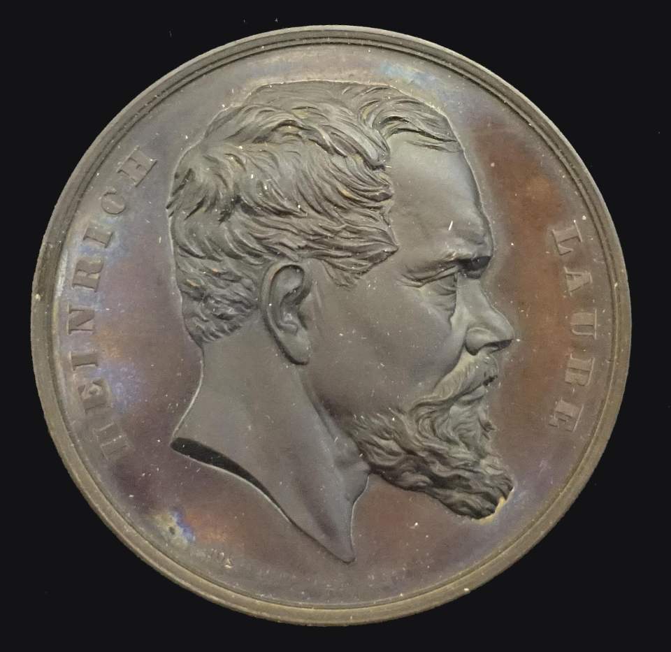 Medaille Heinrich Laube, Schriftsteller, Theaterleiter, Wien (1806 - 1884)