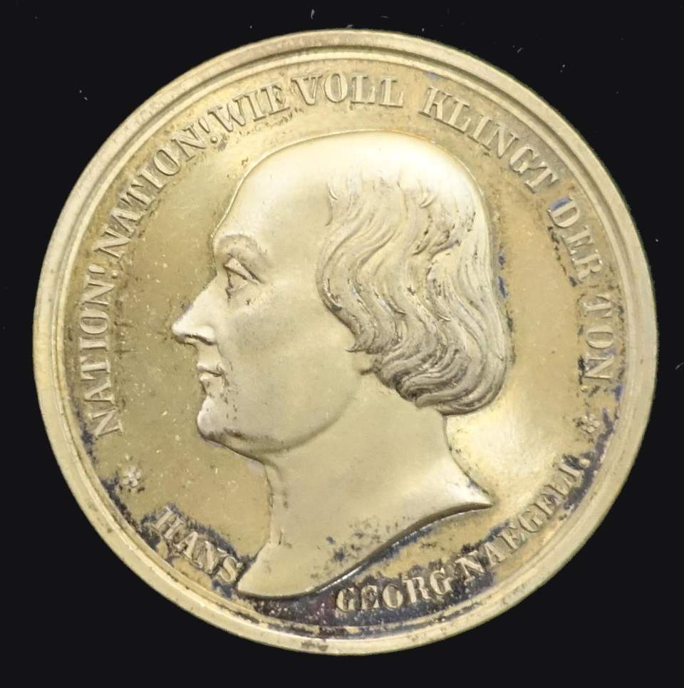 Medaille Eidgenössisches Sängerfest in Zürich, H. Georg Nägeli