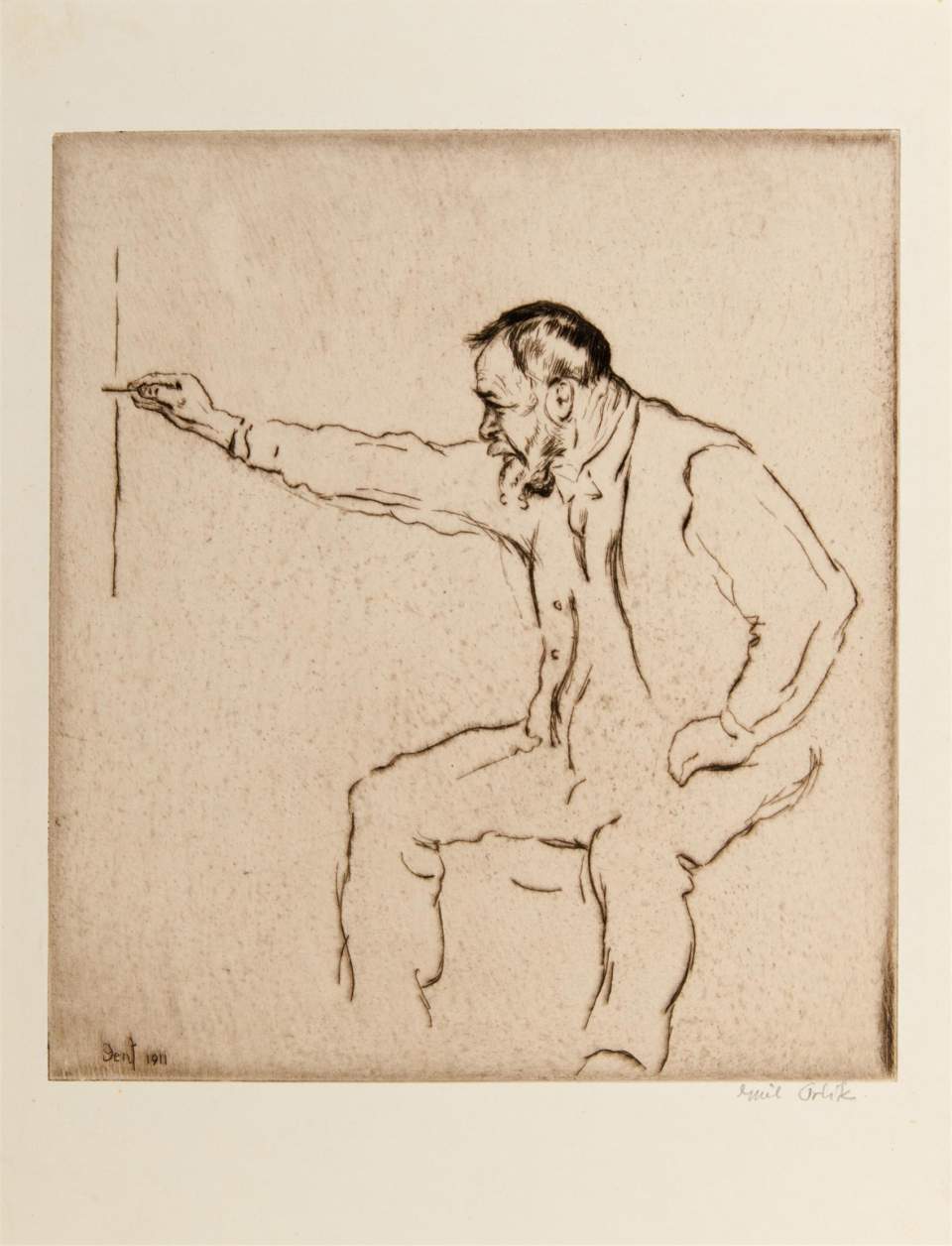 Emil Orlik Ferdinand Hodler an der Staffelei