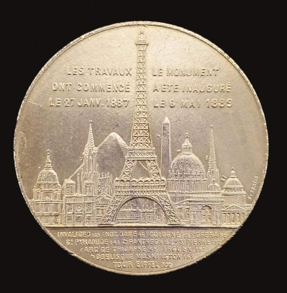 Medaille Erbauung des Eiffelturms in Paris