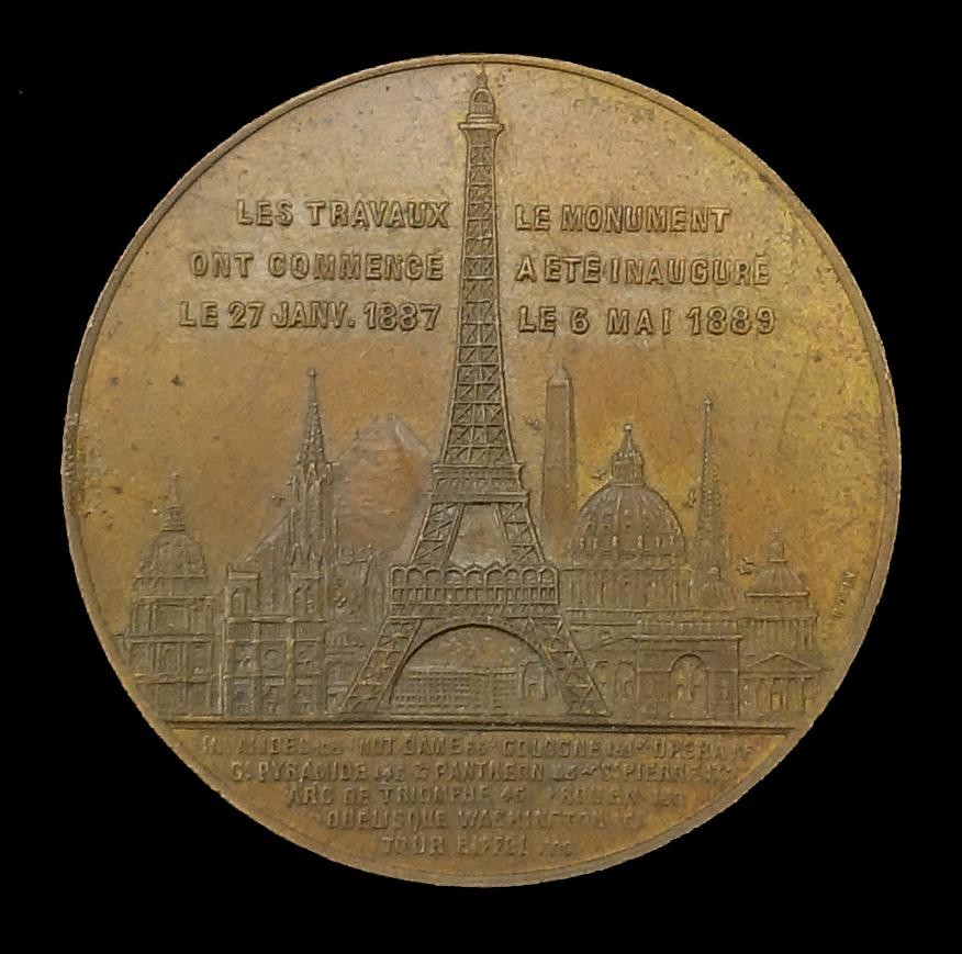 Medaille Erbauung des Eiffelturms in Paris
