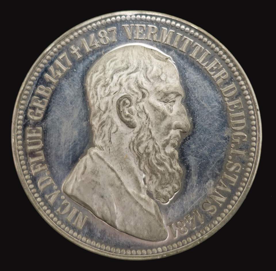 Medaille Niclaus v. d. Flüe
Aufn. Freiburgs u. Solothurns in den Bund