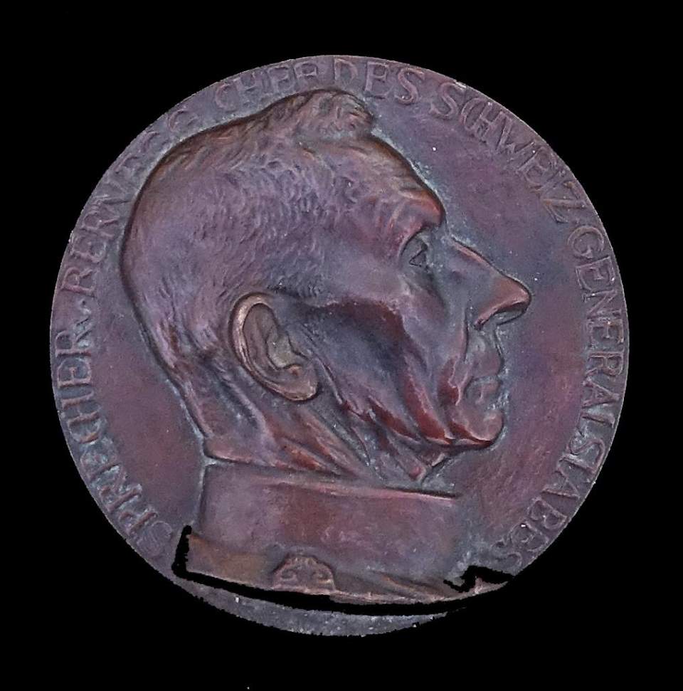 1 Medaille Sprecher v. Bernegg Generalstabchef d. Schweiz. Armee 1914 - 1918