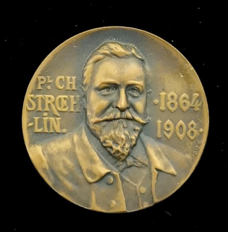 Medaille Paul Charles Stroehlin, Numismatiker
Gründer d. Numismat. Gesellschaft