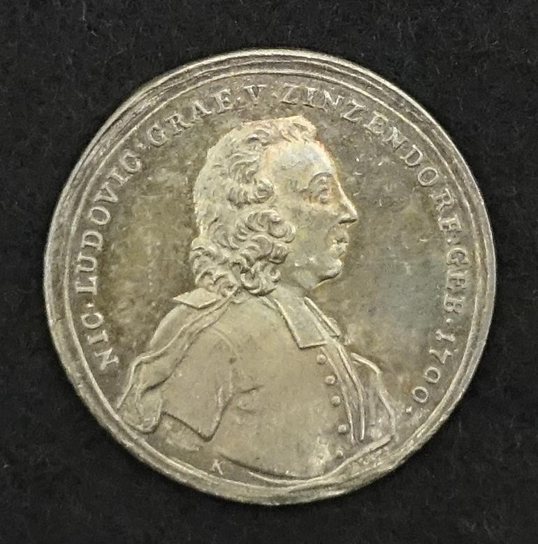 1 Medaille Graf Zinzendorf, Mährischer Bischof Böhmen 1700 - 1760