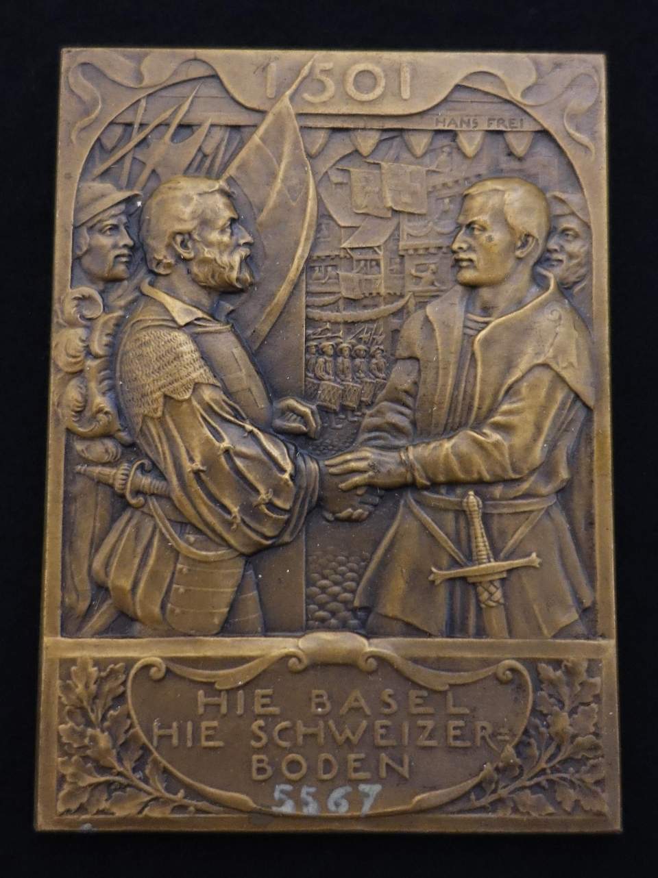 Plakette Basler Bundesfeier und 500-Jahrfeier