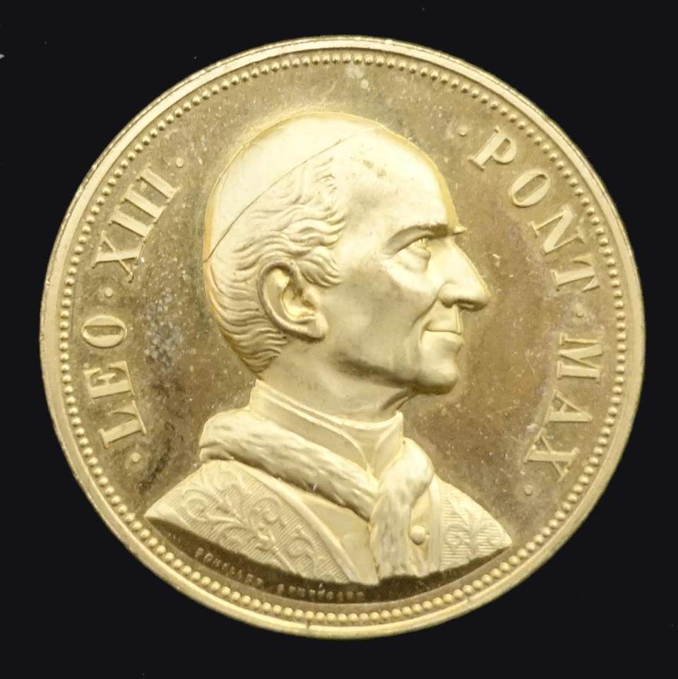 Medaille Papst Leo XIII. z. gold. Priesterjubiläum