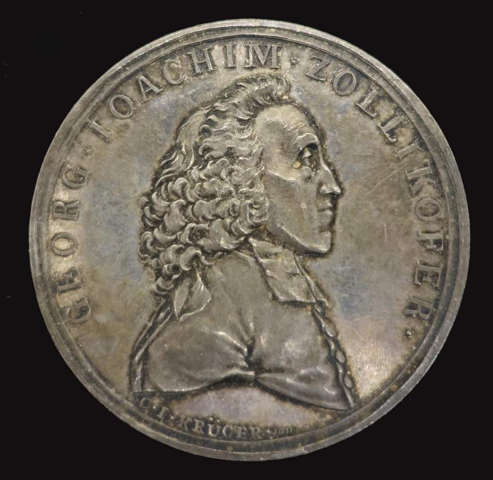 Medaille Georg Joach. Zollikofer, 1730 - 1788 Prediger in Murten