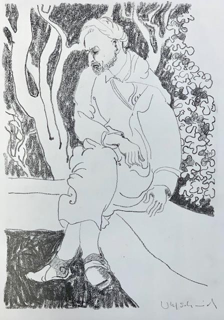 Blatt aus seiner Serie "Reiseskizzen" aus Afghanistan