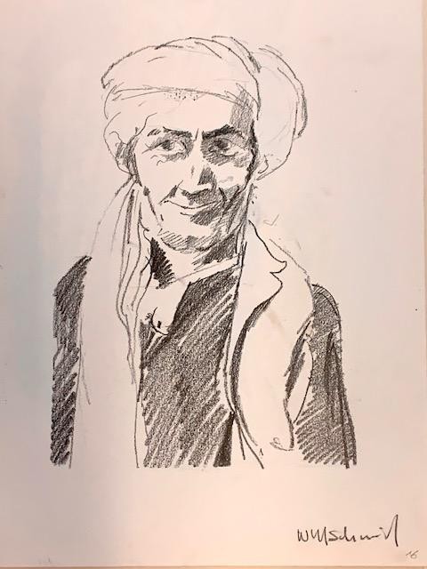 Blatt aus seiner Serie "Reiseskizzen" aus Afghanistan