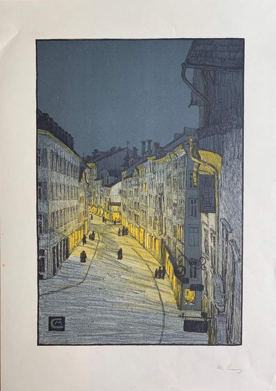 Mappe mit Zeichnungen, Skizzen und Lithografien  von Martha Cunz