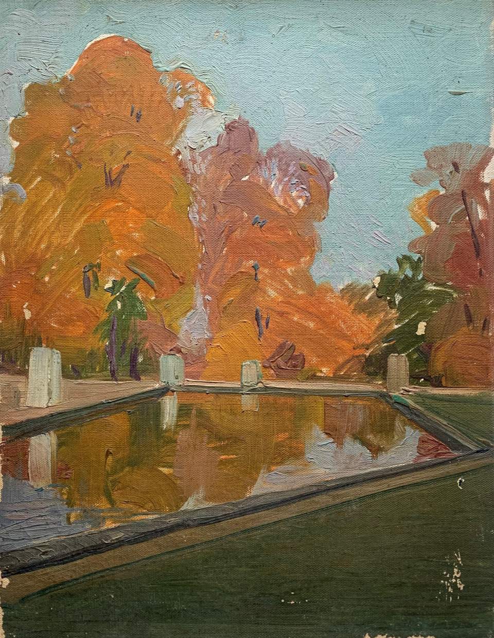 Bassin und Bäume