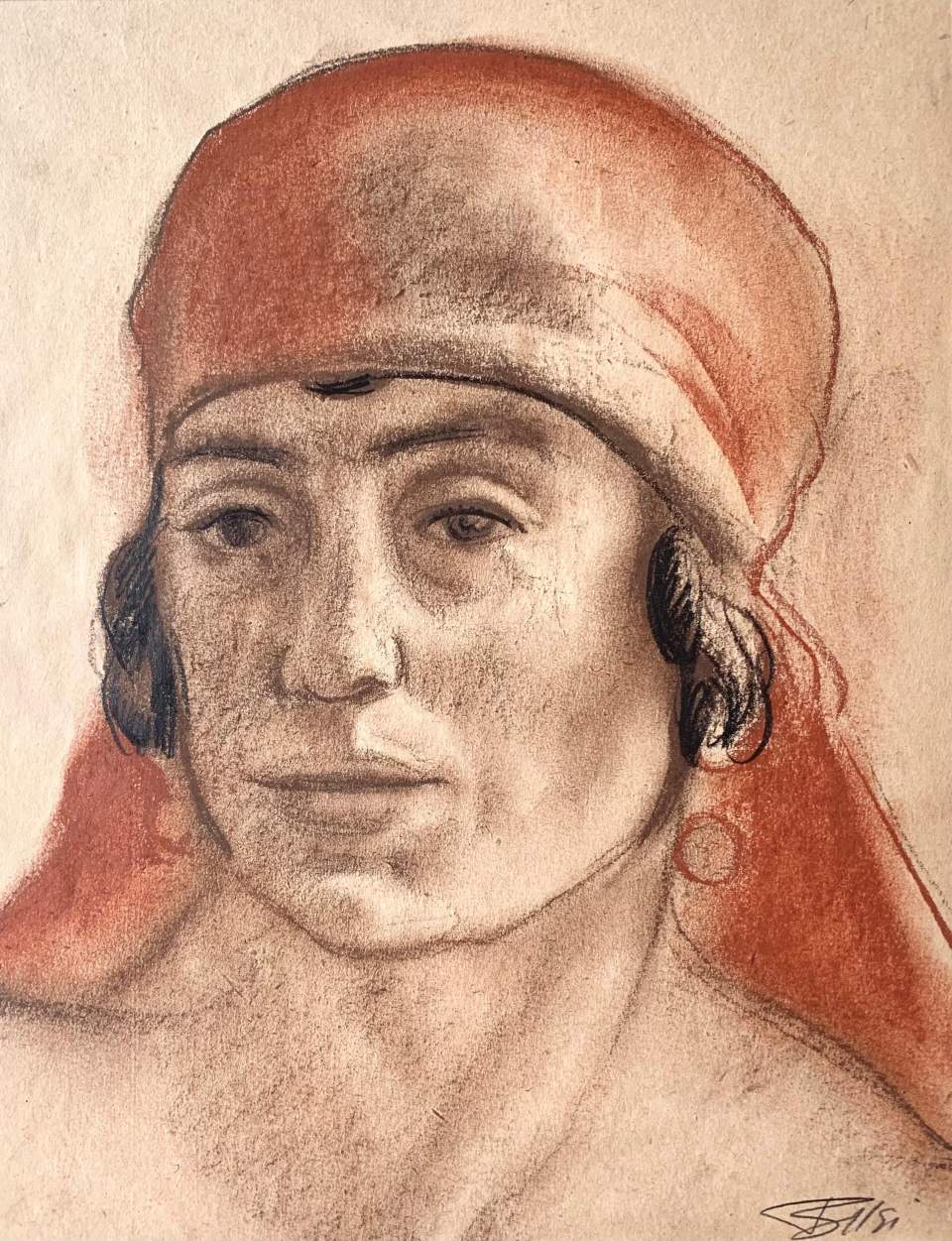 Frau mit Kopftuch