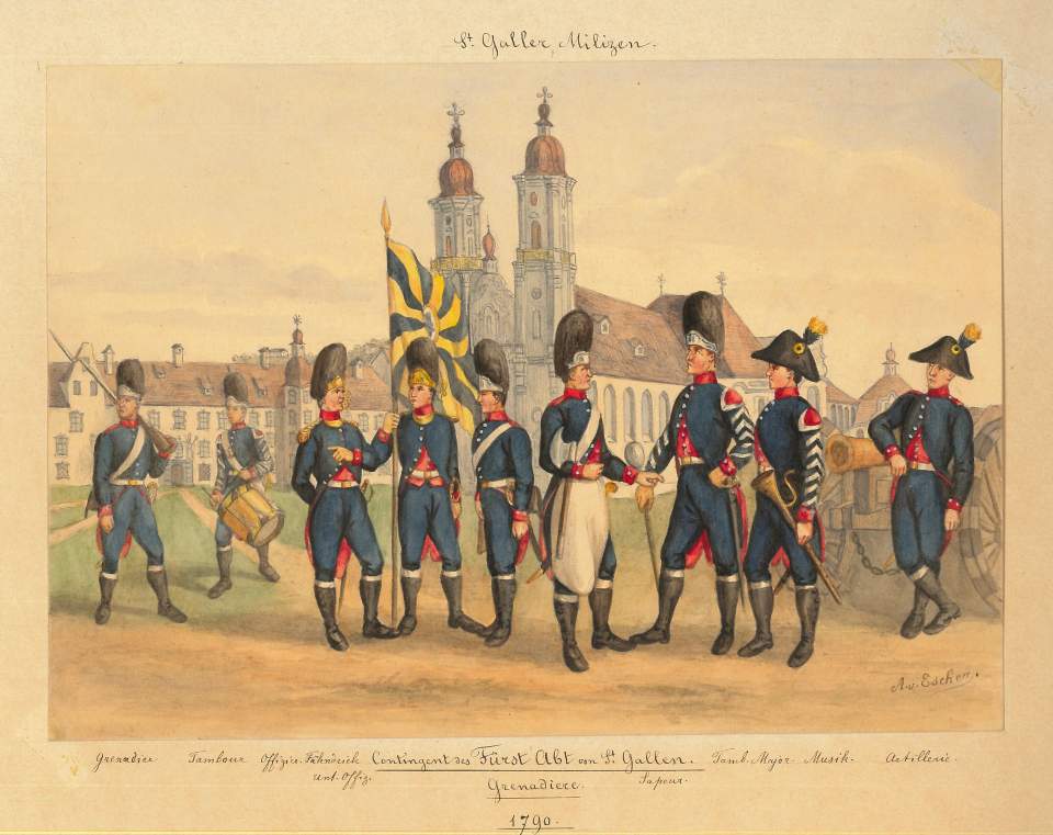 Contingent des Fürst Abt von St.Gallen. Grenadiere 1790