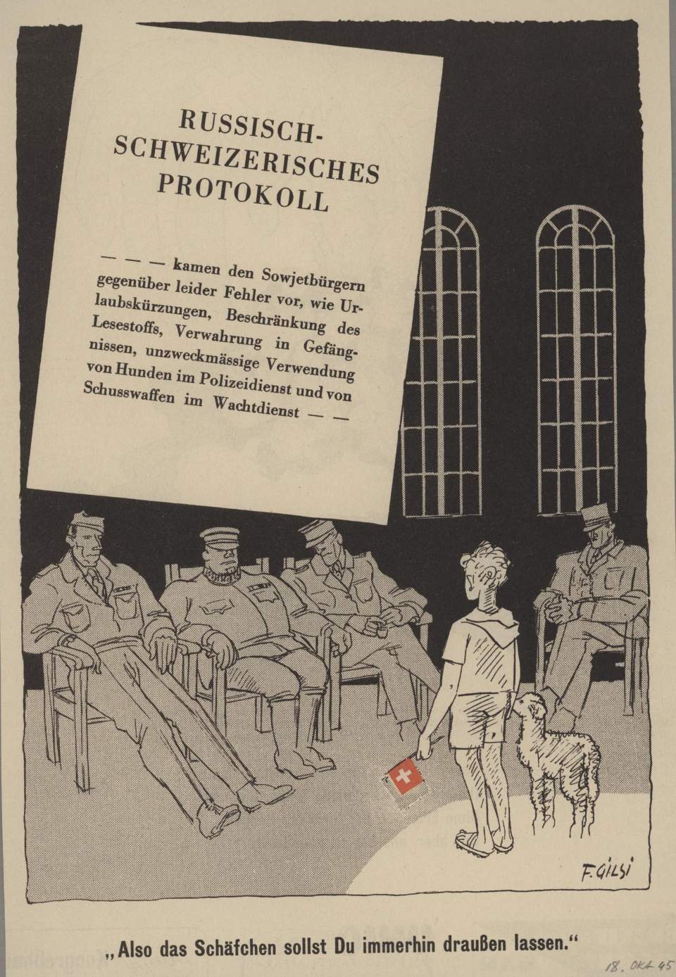 "Also das Schäfchen sollst Du immerhin draussen lassen."