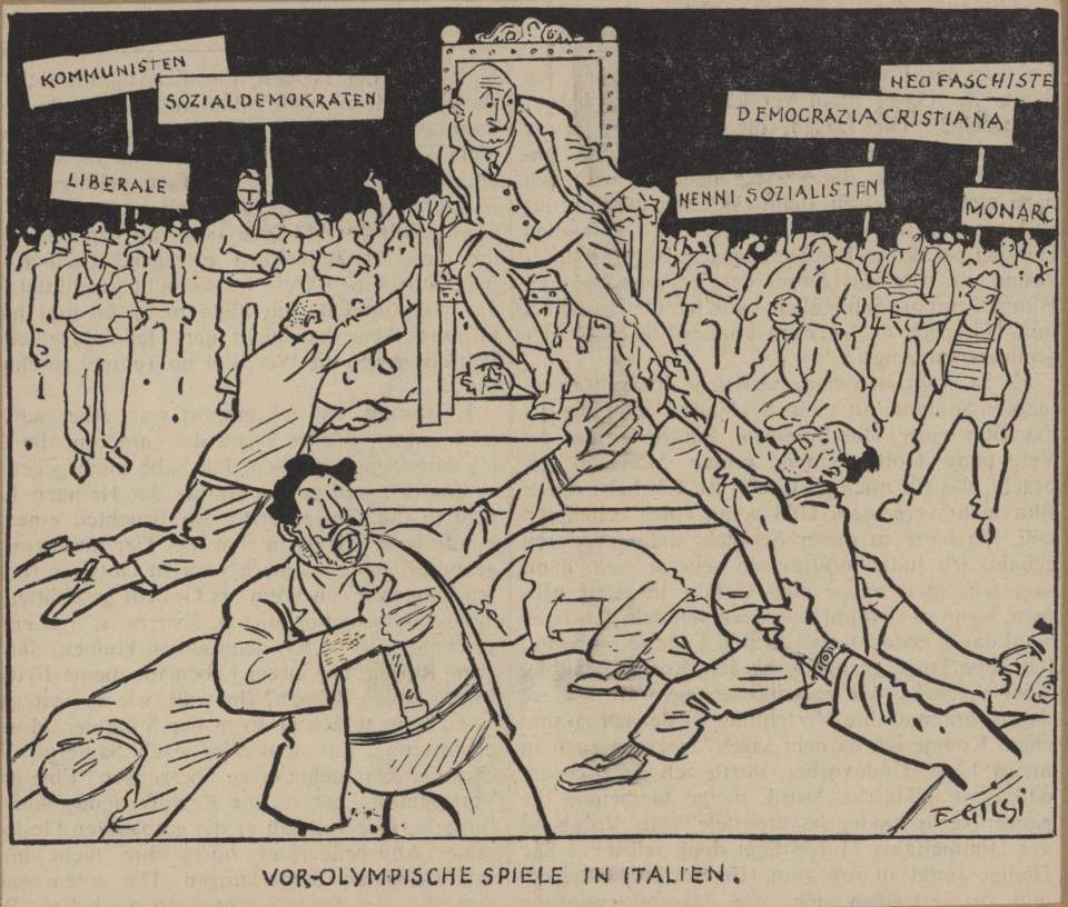 Vor-Olympische Spiele in Italien.