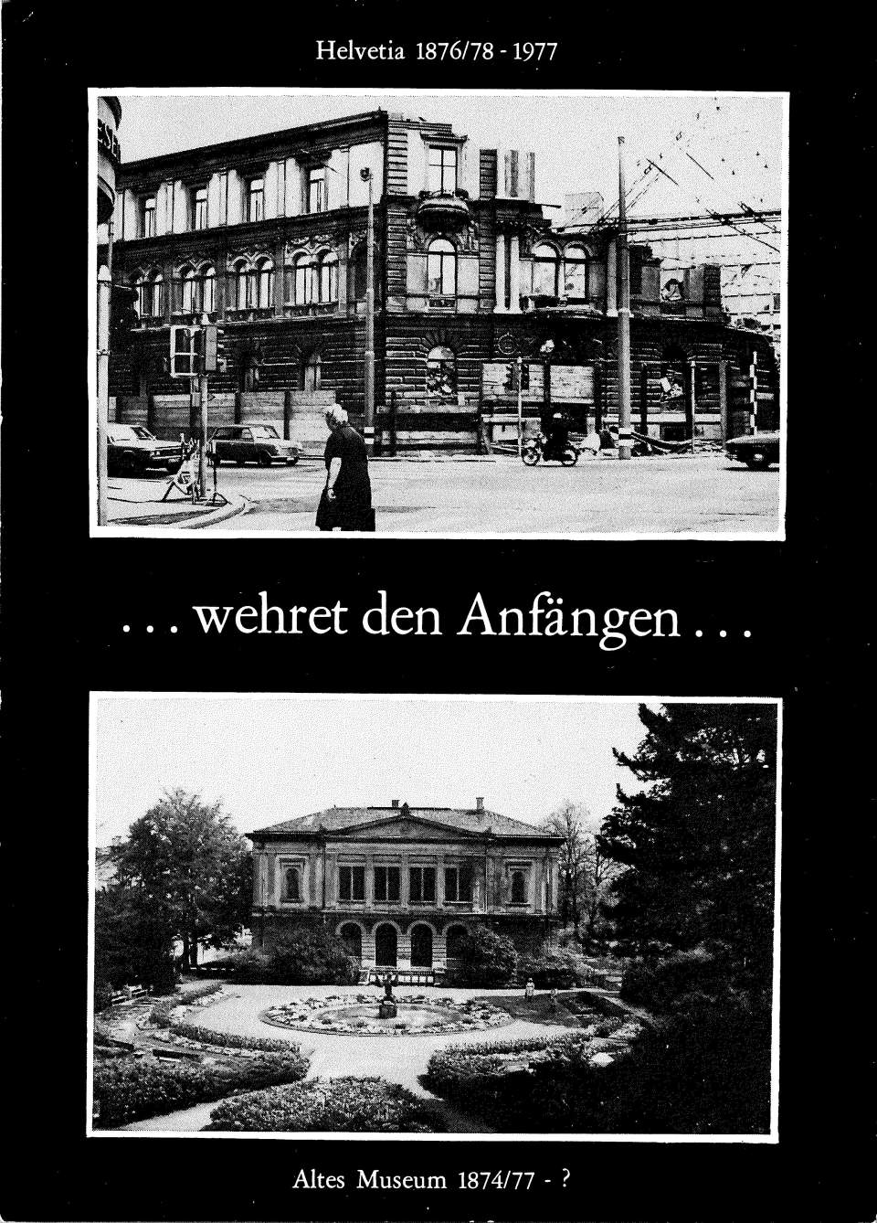 Postkarte ".. wehret den Anfängen..." (gegen den Abbruch des "Alten" Museums)