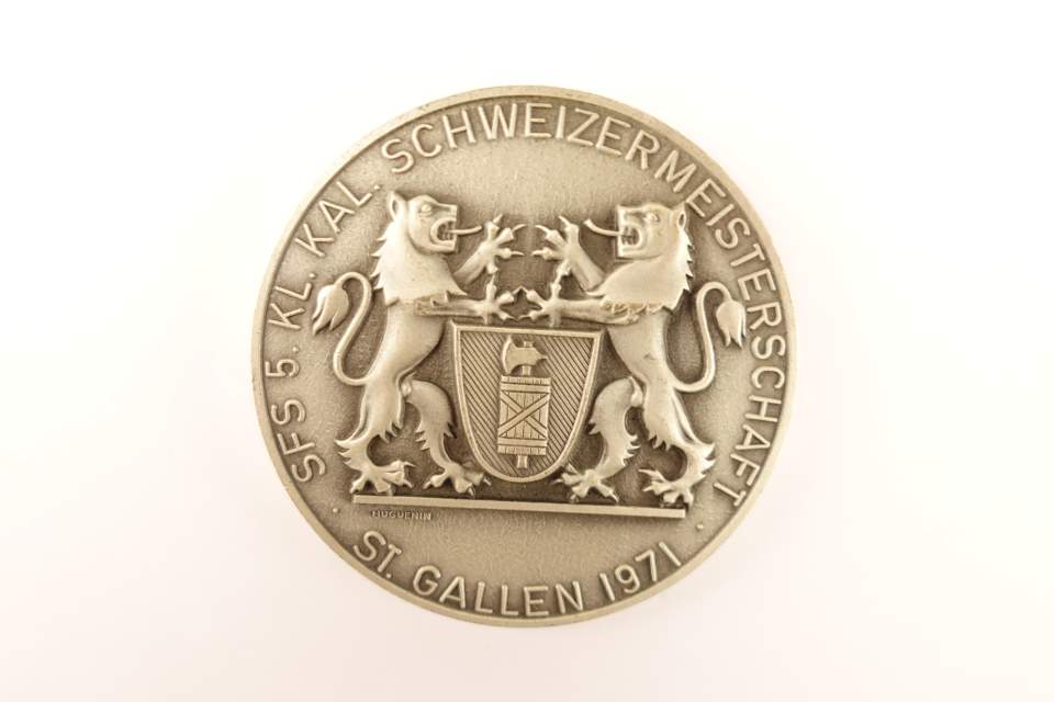 Schützenmedaille Kleinkaliber Schweizermeisterschaft, St.Gallen, 1971
