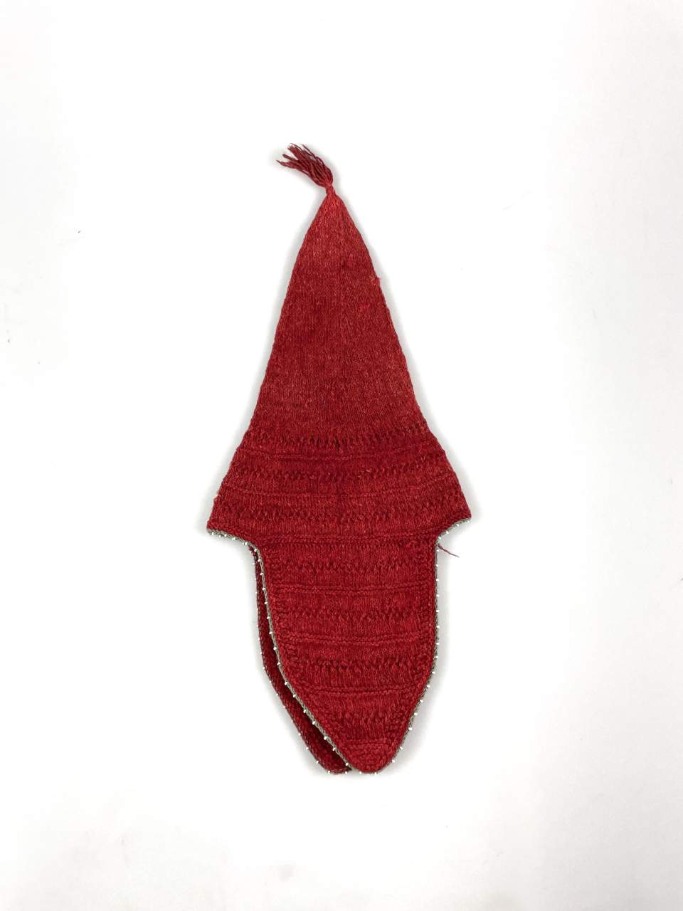 Rote, gestrickte Kappe, Mütze