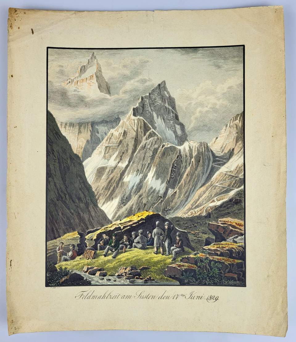 Ansicht Feldmahlzeit am Susten, 17. Juni 1829