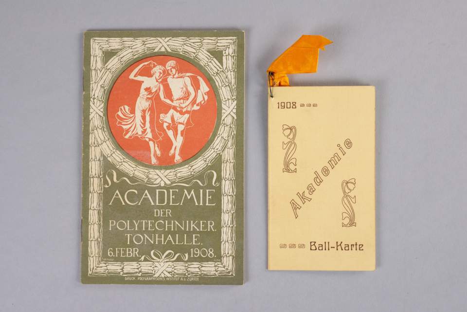 Programmheft Polyball Zürich und Ballkarte von Walter Gröbly