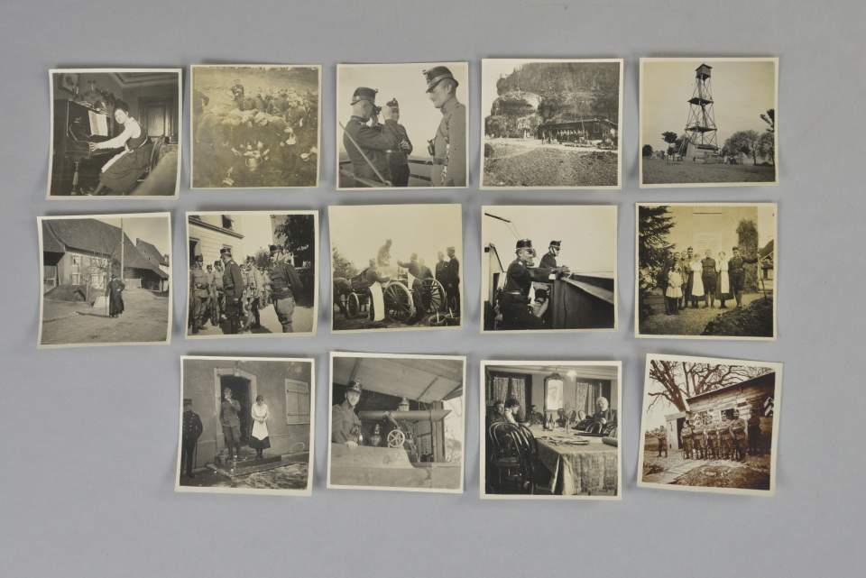 13 kleine Fotografien, Erinnerungen an den Wehrdienst 1917