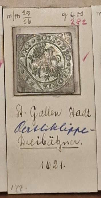 Dreibätzner der Stadt St.Gallen, 3 Batzen, Oertli-Klippe, St. Galler Münze