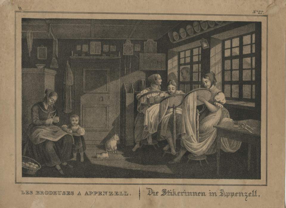 Lithografie, Stickerinnen von Appenzell