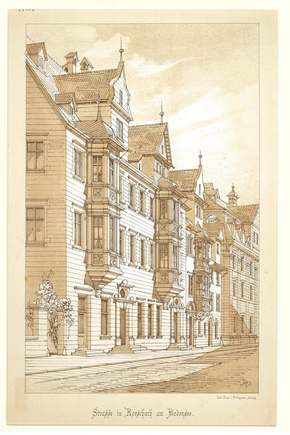 Ansicht Hauptstrasse in Rorschach, um 1870