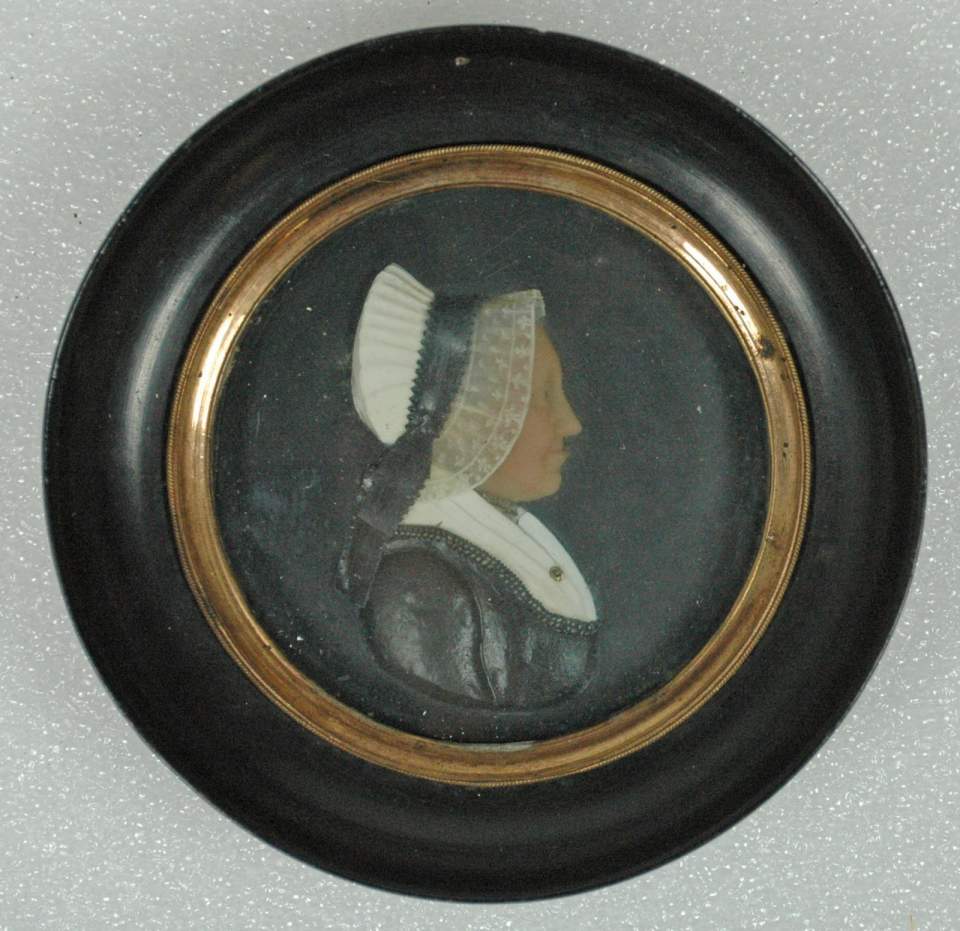 Wachsmedallion zeigend die Sarah Mettler geb. Bühler
