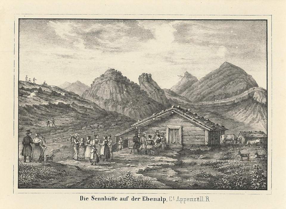 Grafik: Die Sennhütte auf der Ebenalp