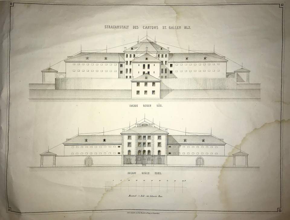 Strafanstalt des Kantons St. Gallen, 8 Pläne und Bauzeichnungen Winterthur