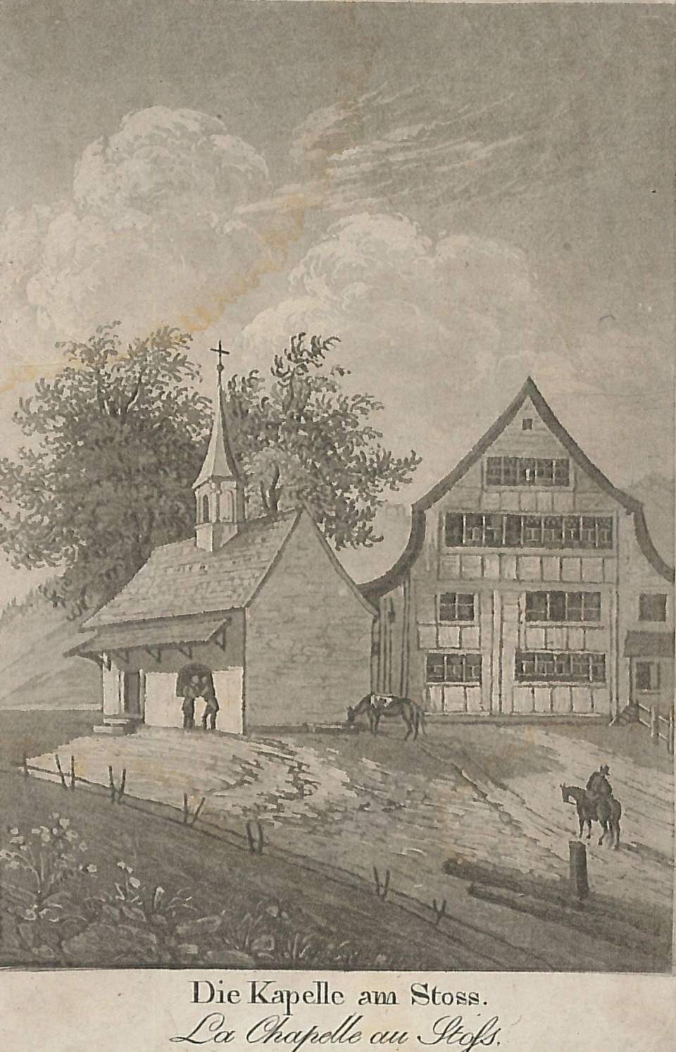 Grafik, Die Kapelle am Stoss