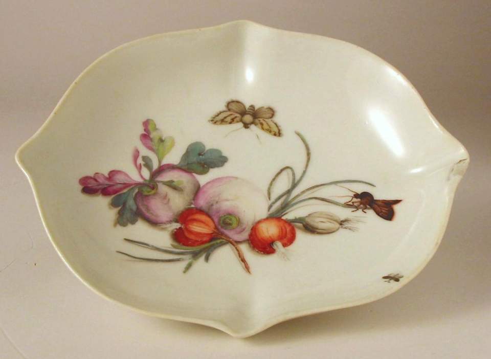 Souscoupe, kleine ovale Schale, polychrome Früchte