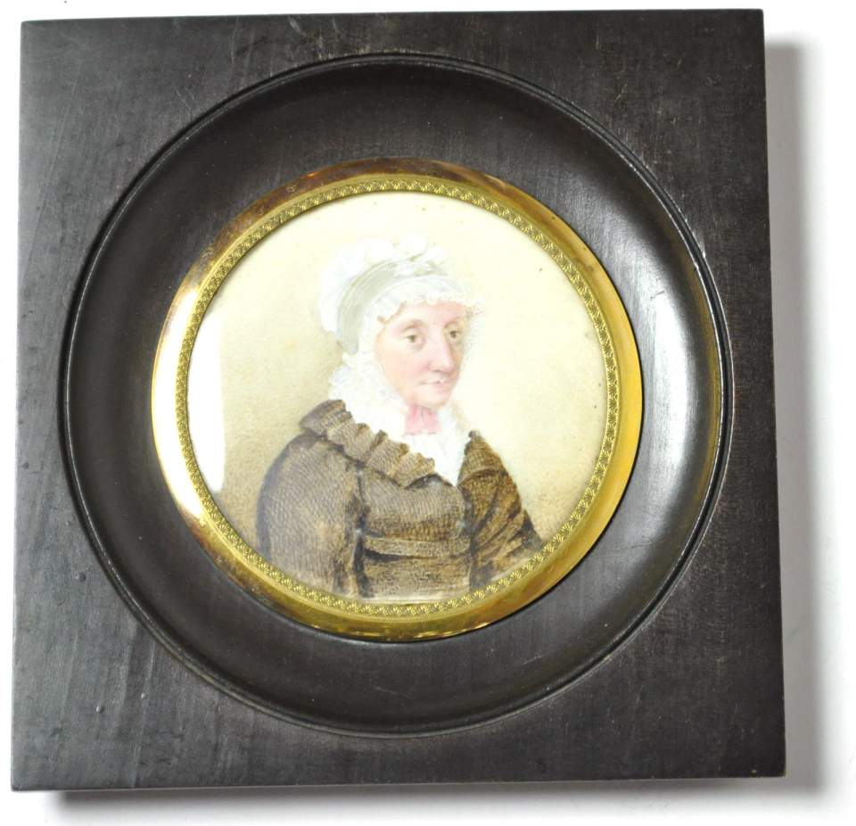 Bildnis der Frau Magdalena Mayer-Halder (1781-1808 Miniatur