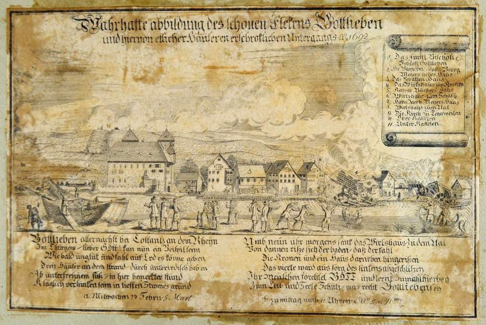 Ansicht Gottlieben Brandunglück 24.2.1692