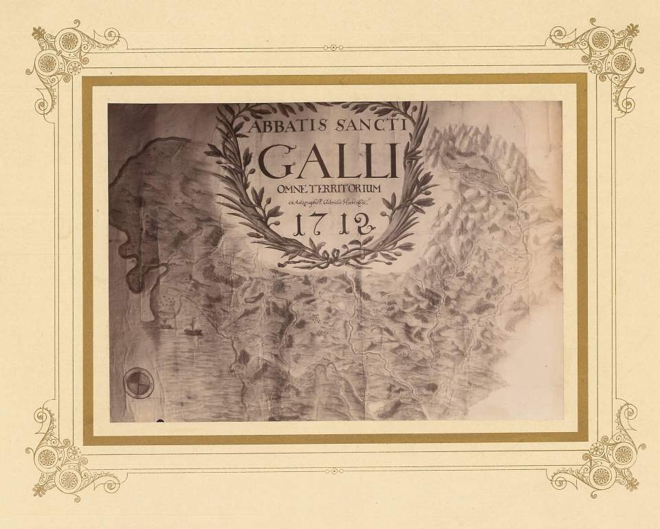 Photographie, St.Galler Wandkarte aus dem Stadtarchiv