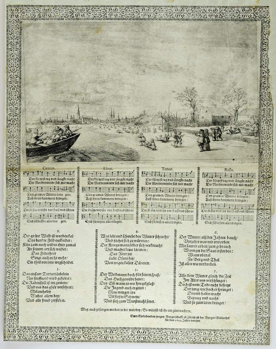 Neujahrsblatt der Burgerbibliothek in Zürich für 1649
