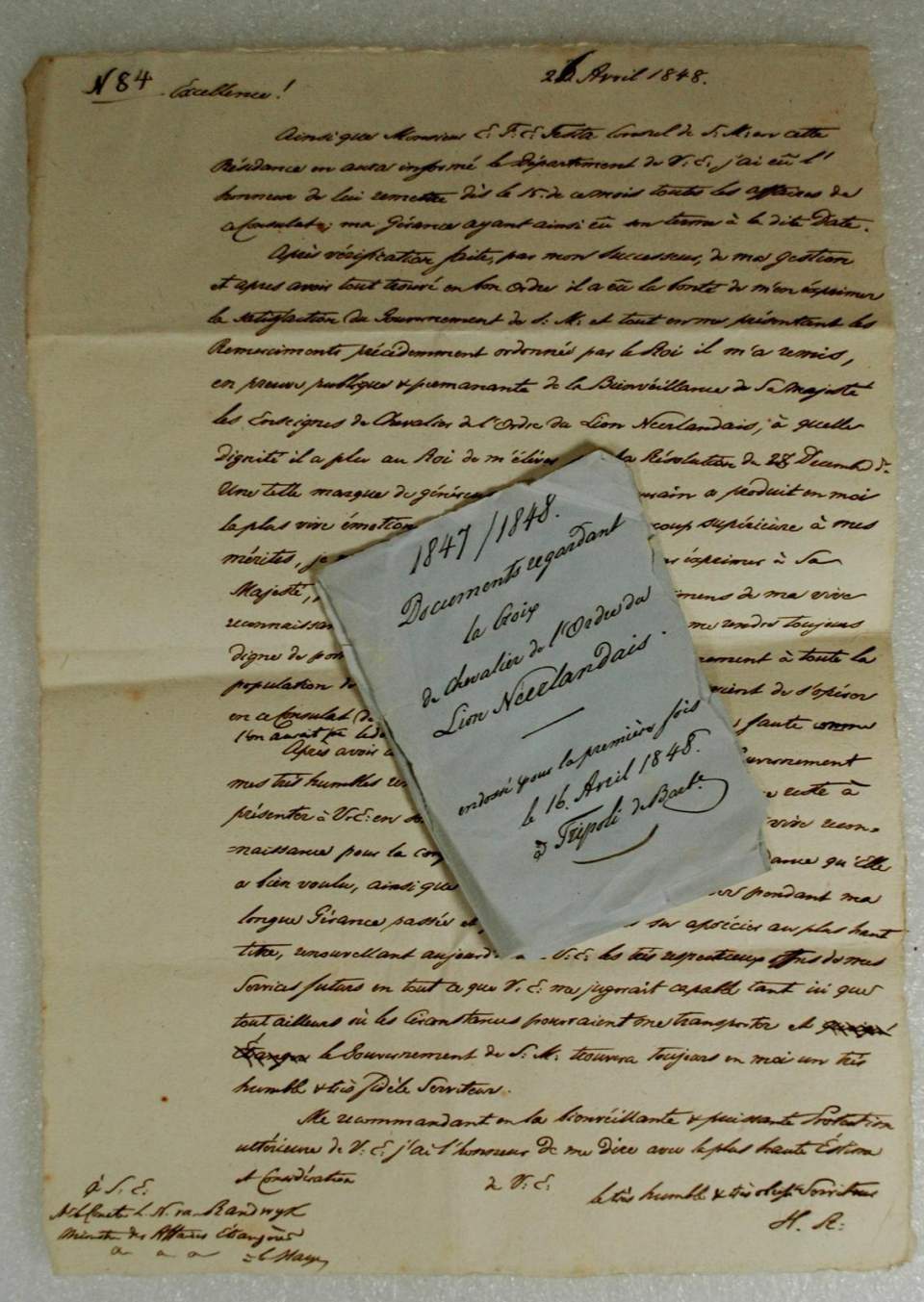 Handschriften zum "Königlich Niederländischen Roten Löwenorden"