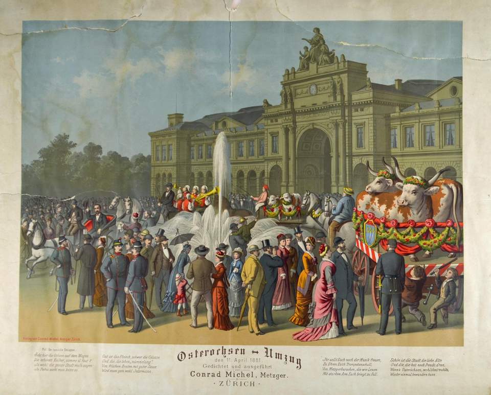 Plakat Osterochsen-Umzug Zürich