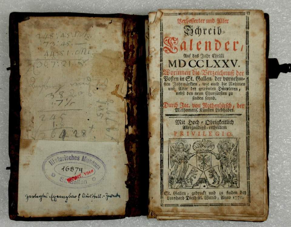 Schreibkalender 1775