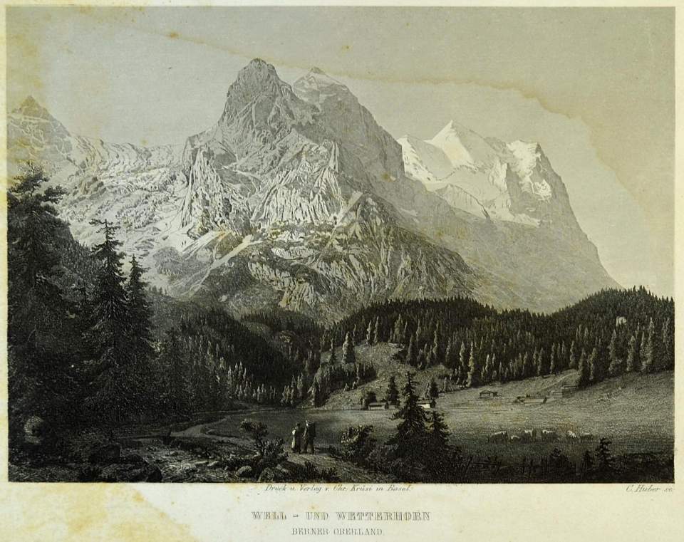 4 Stahlstiche mit Motiven aus dem Kanton Bern