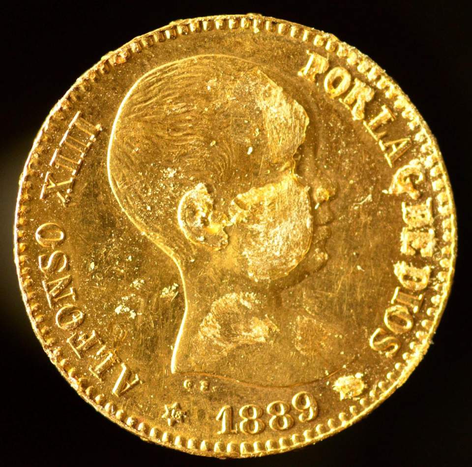 Goldmünze 20 Pesetas, Alphons XIII