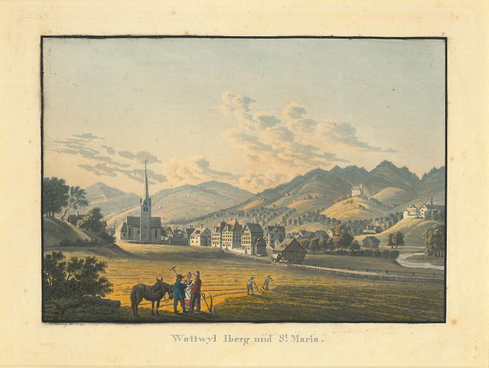 Ansicht Wattwil, Iberg und St. Maria