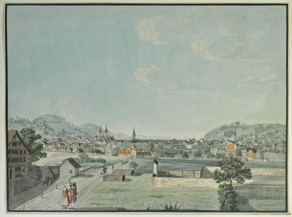 St.Gallen von Osten mit Rorschacher Strasse