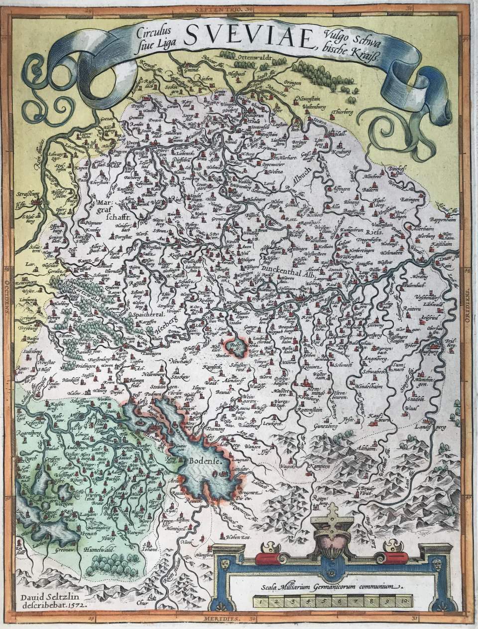 Landkarte des Schwäbischen Kreises, Circulus Sveviae von Davie Seltzlin